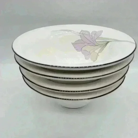 Set of 4 Vintage NORITAKE NEW DECADE Lavender Flower Dessert/Fruit Mini Bowl - Picture 4 of 11